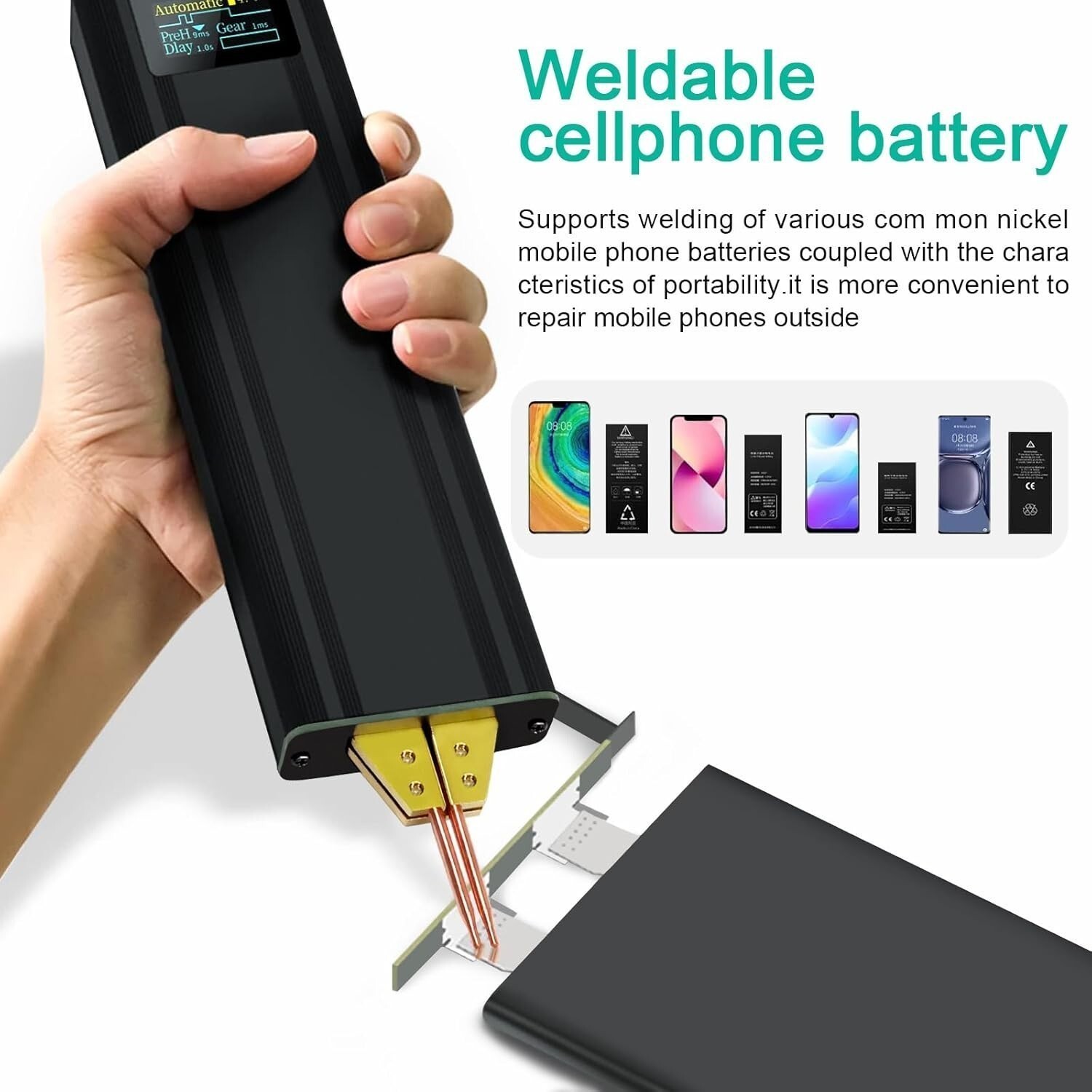 Battery Spot Welder 5000mAh Battery Portable Led Spot Welder for 18650 26650