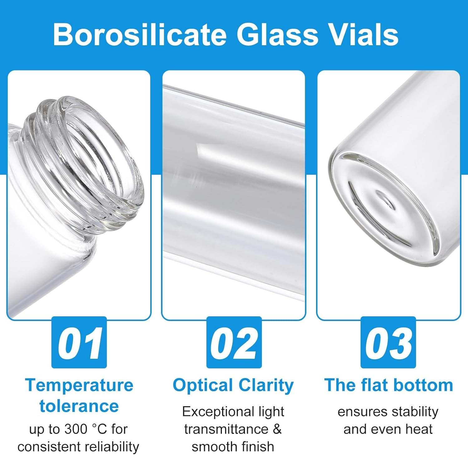 20ML Scintillation Vials 100PCS Lab Borosilicate Glass Liquid Scintillation Vial