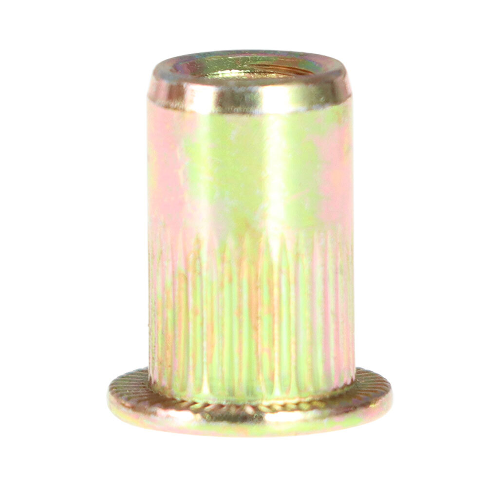 100 Pcs M6 Metric Carbon Steel Rivet Nut Flat Head Threaded Insert Nutsert US