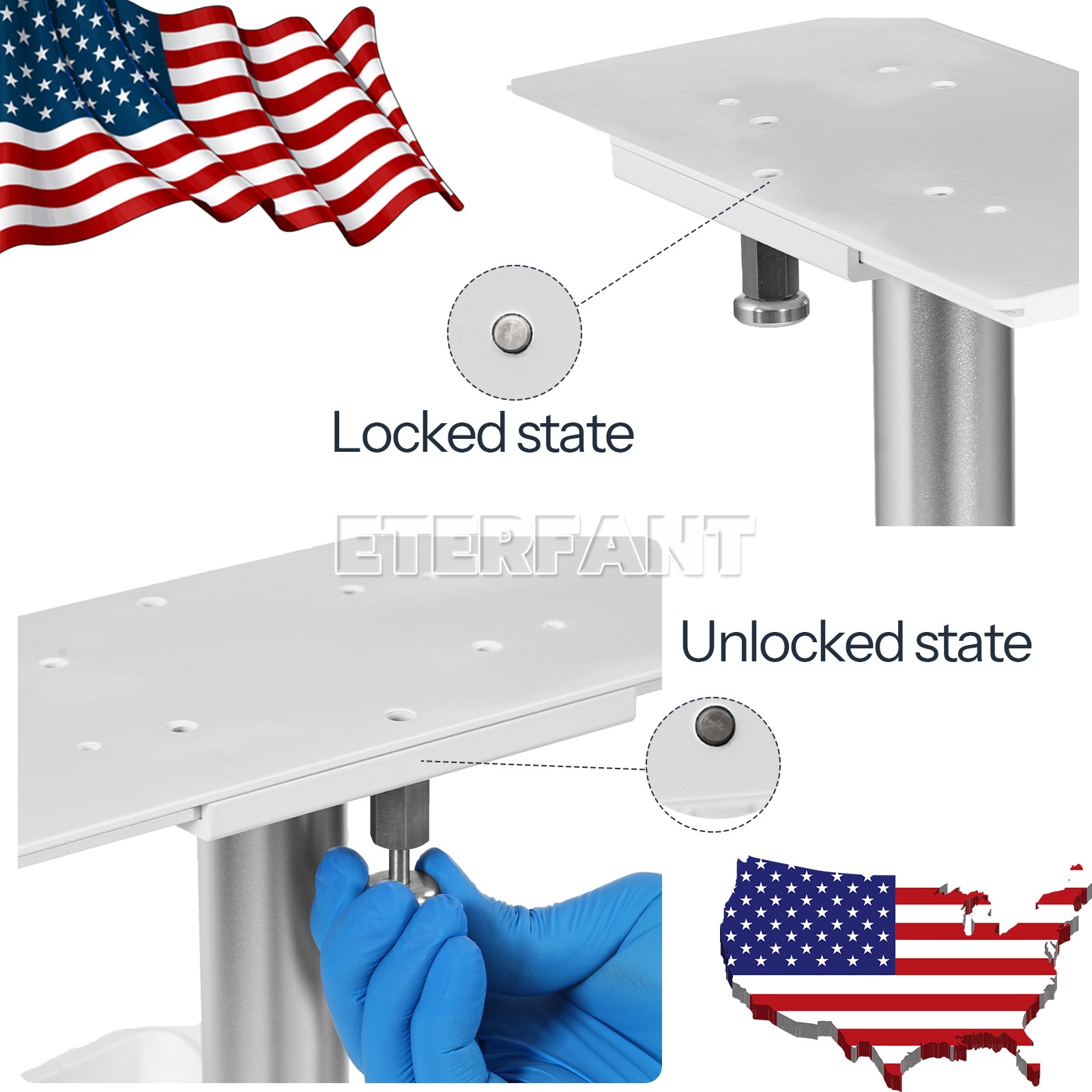 Wall Mount Bracket with Screw Holes/Medical Trolley Cart for Patient Monitor