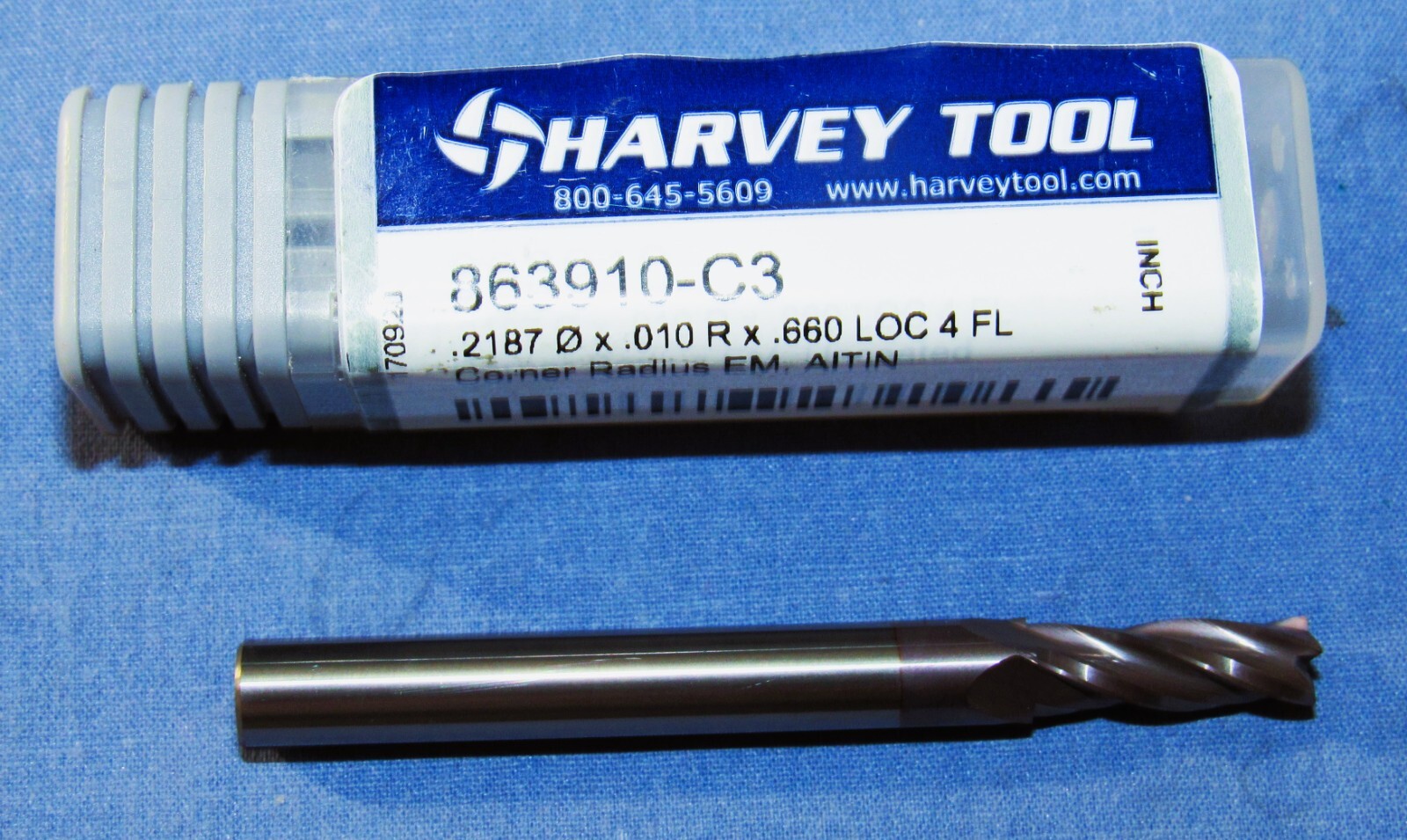 New Harvey Tool Carbide end mill 7/32 Dia. x .660 LOC 0.010″ cr 4 Flt