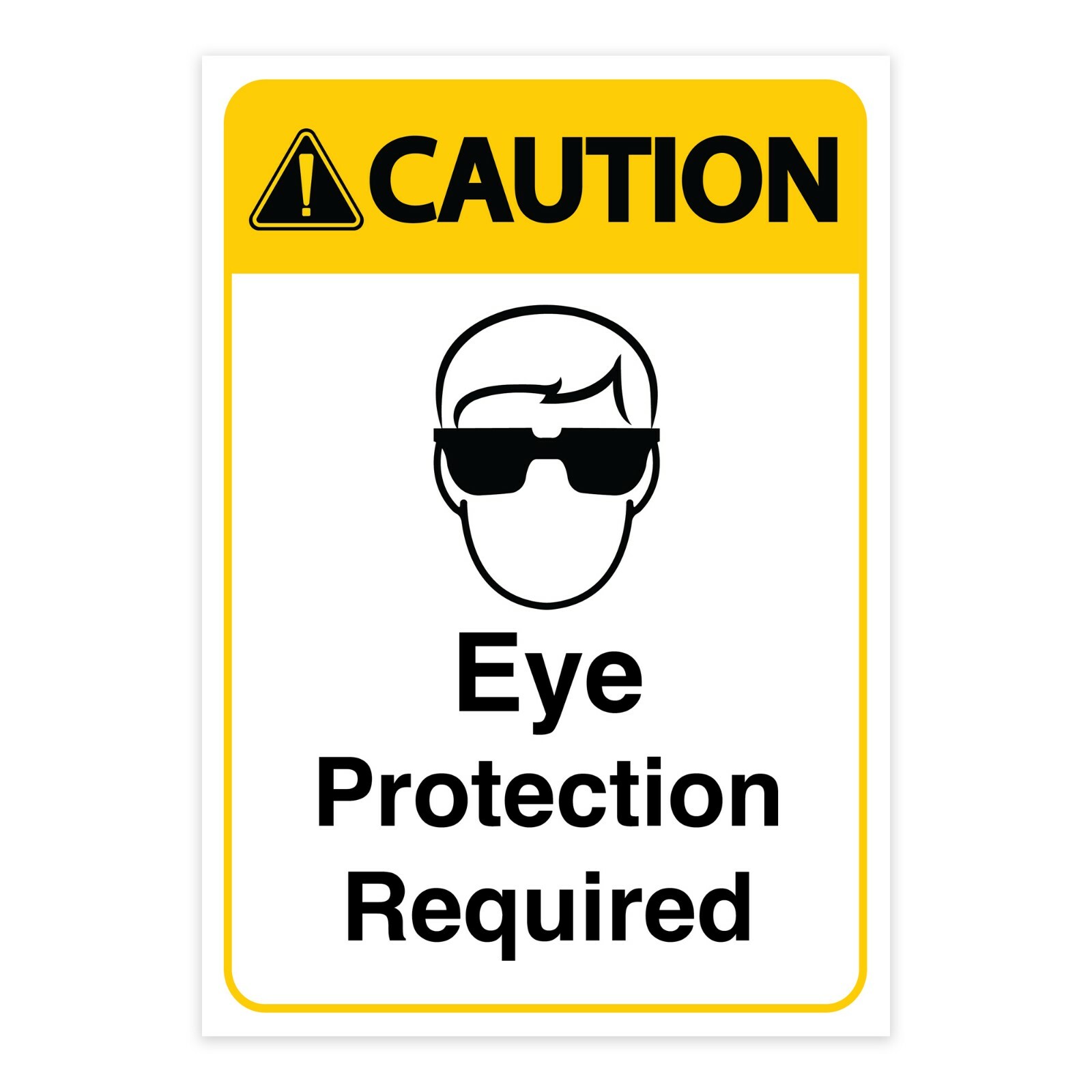 Warning Eye Protection Required Sign Vinyl Decal Window Wall Safety Sticker
