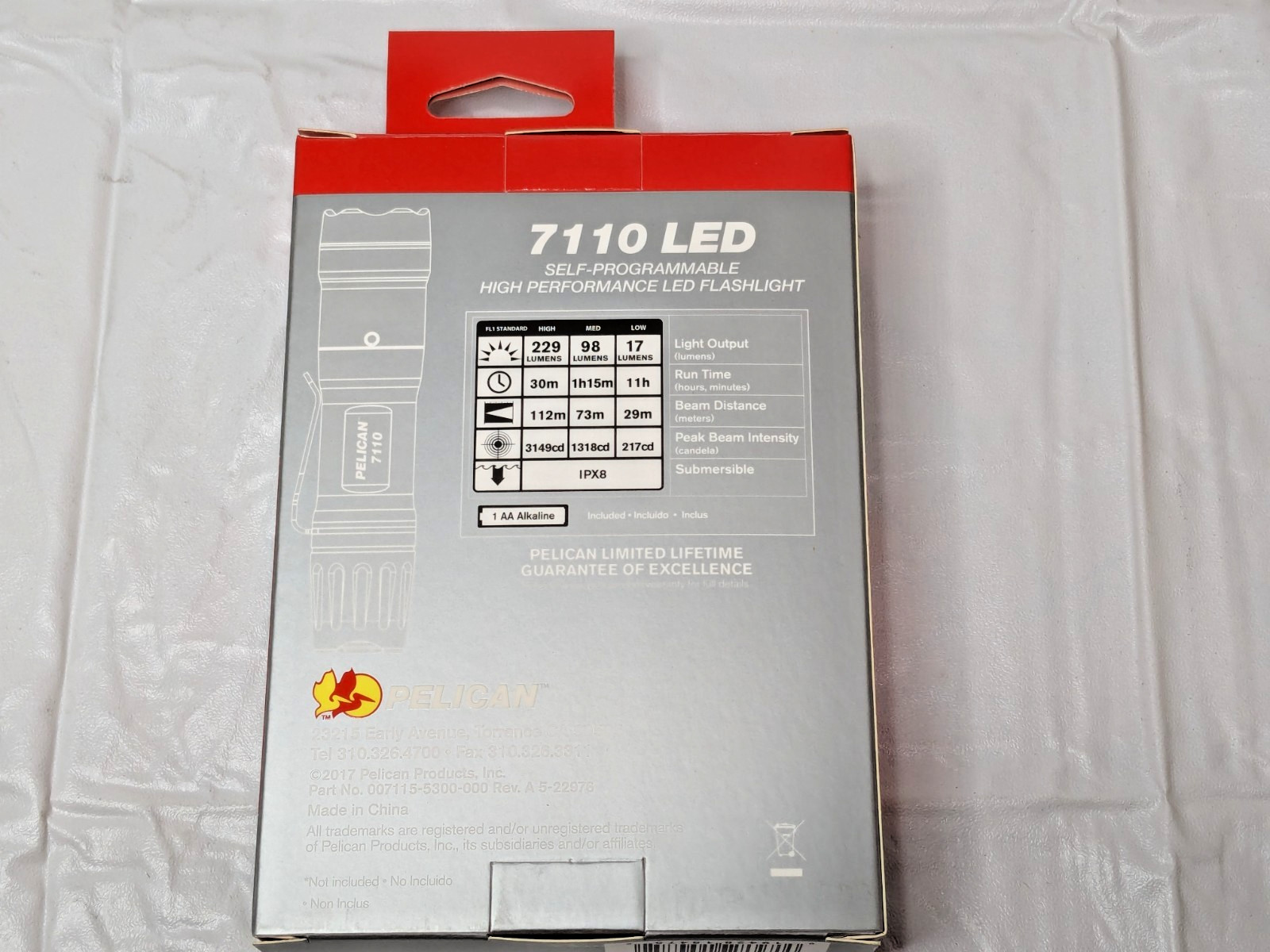 Pelican Tactical Flashlight 7110 LED 071100-0000-110
