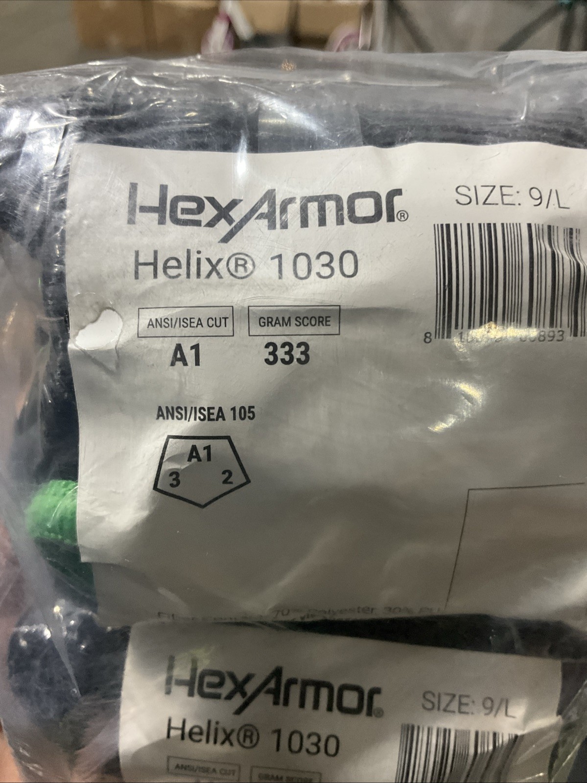 Hexarmor Work Gloves Helix 1030 Size 9/L Lightweight And Cut Resistant Pak Of 12