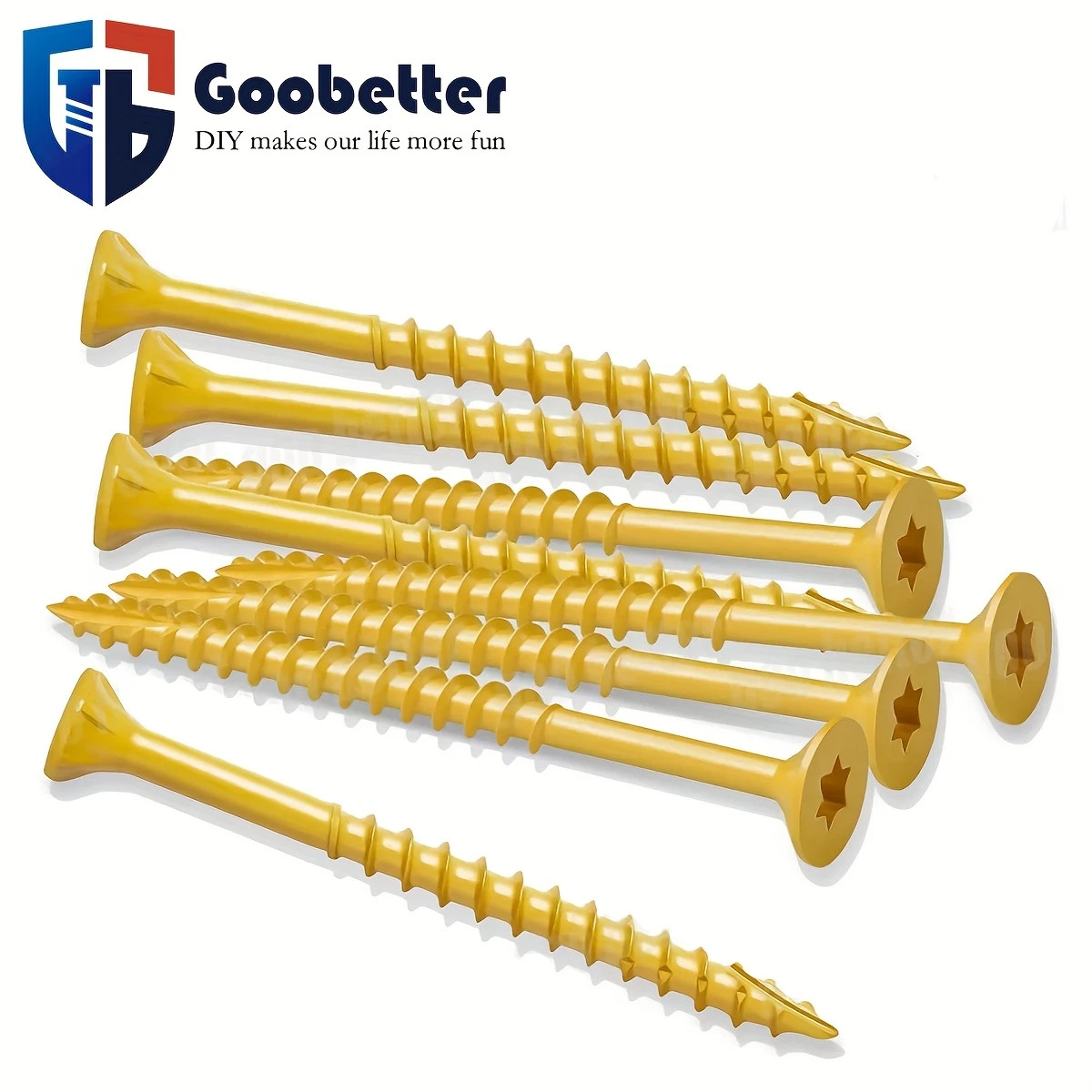 #10×3-1/2″ 400Pcs Wood Screws T25 Torx Drive Self Tapping For Furniture DIY Set