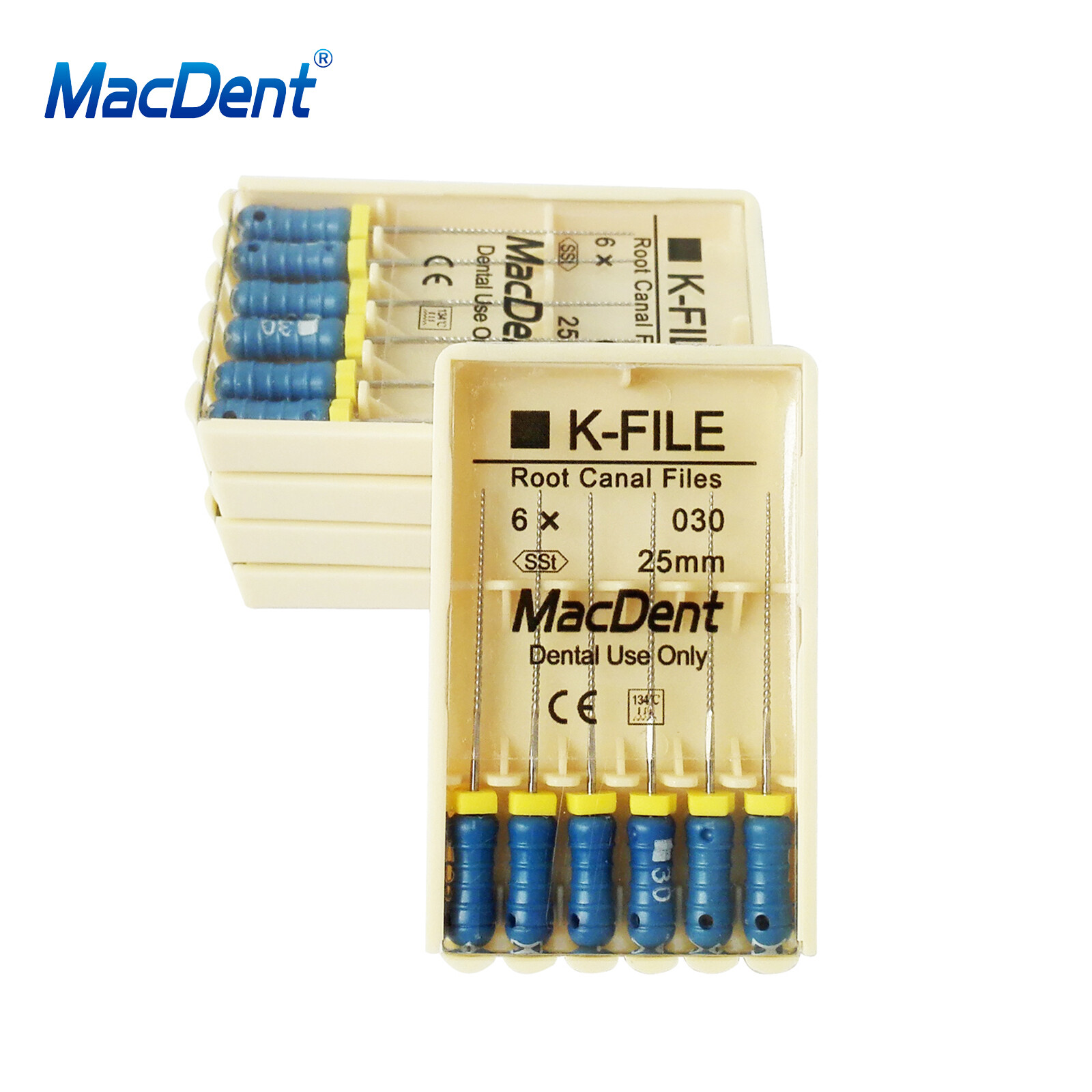 MacDent Limas de endodoncia manual dental K-Files acero inoxidable 21/25/31mm