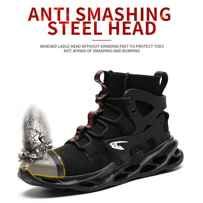 Lightweight Safety Shoes Men Work Shoes Steel Toe Roofing Shoes Indestructible