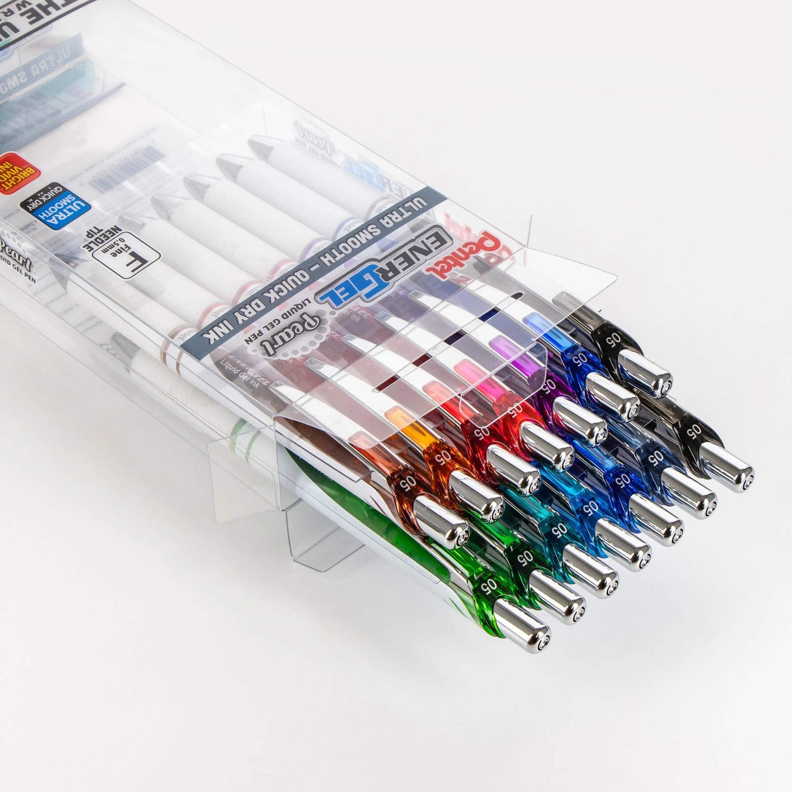 EnerGel PEARL RTX Liquid Gel Pens (0.5mm), Needle Tip, Assorted Ink, 14-Pk