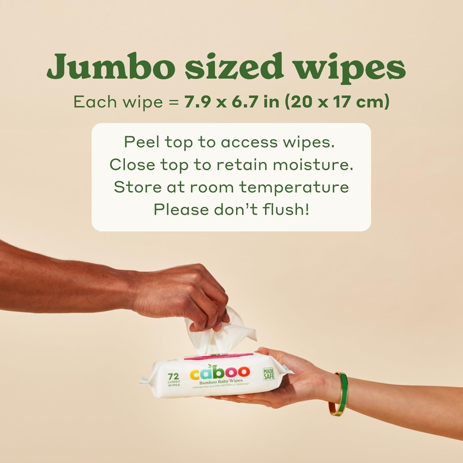 Caboo Unscented Wipes 72ct 6 Packs