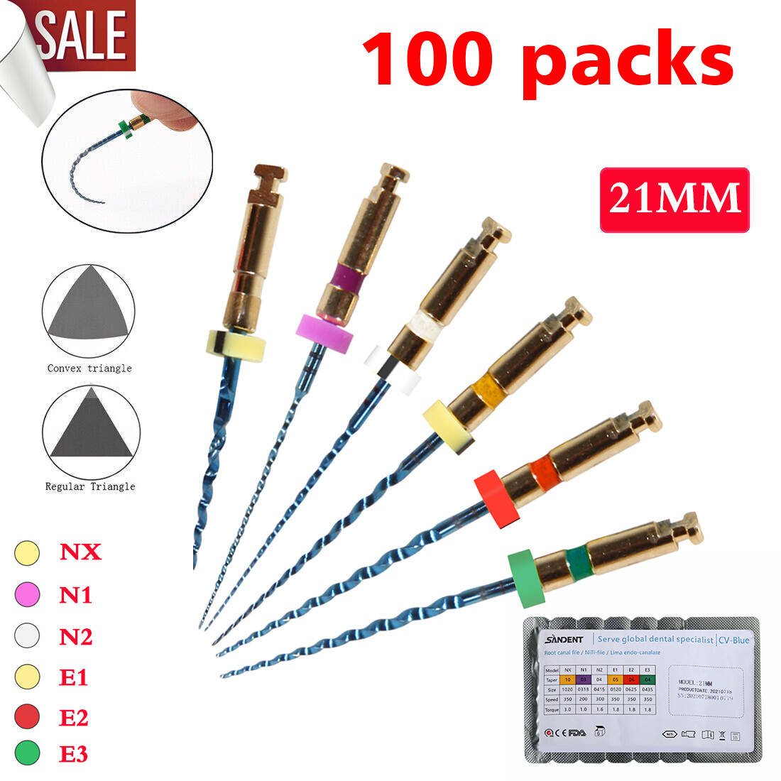 Dental Endo Endodontic Engine Rotary Files Root Canal NiTi Files 25mm 21mm 31mm