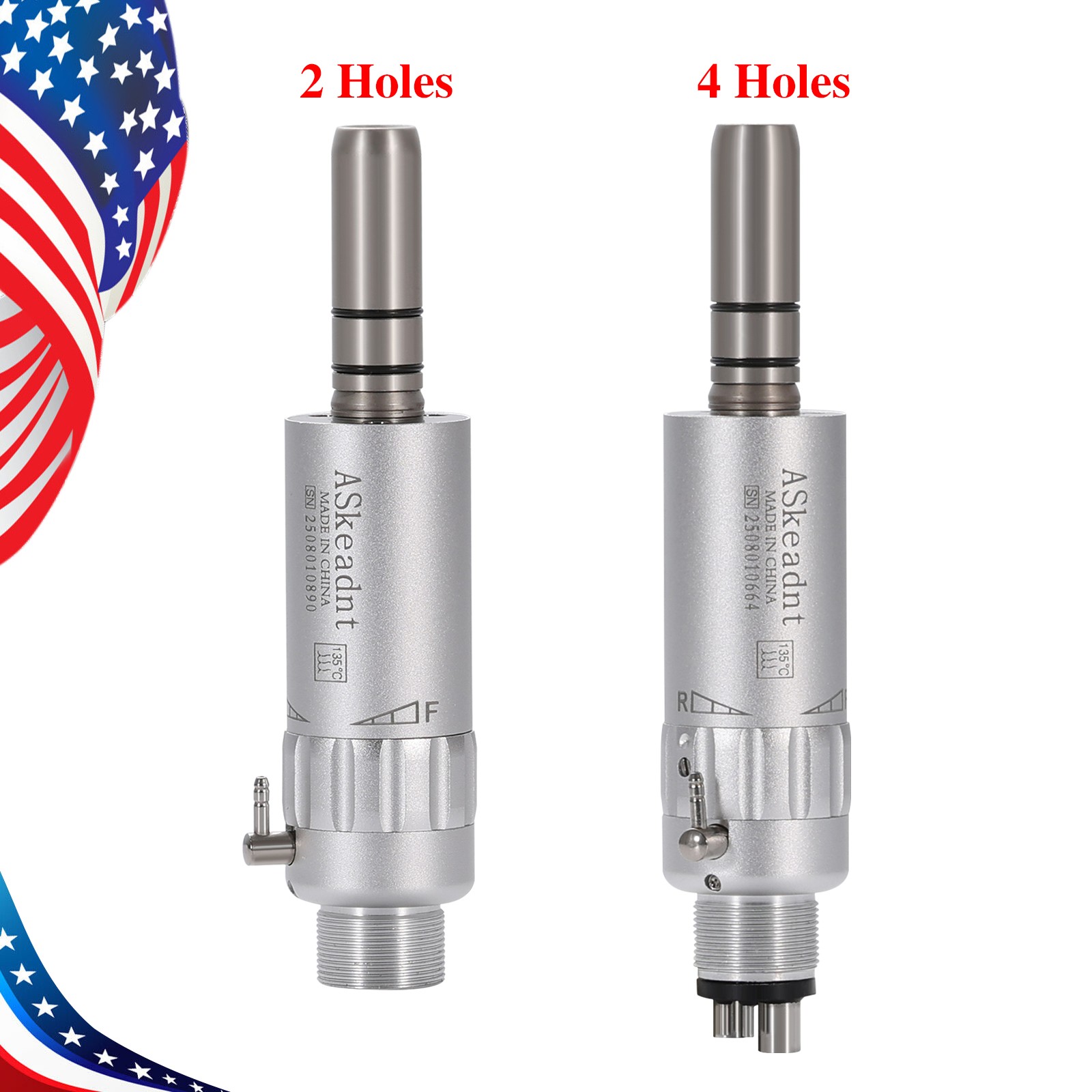 Pieza de Mano Dental Alta Velocidad NSK 2/4 Agujeros 45 Grados/LED Fibra Óptica