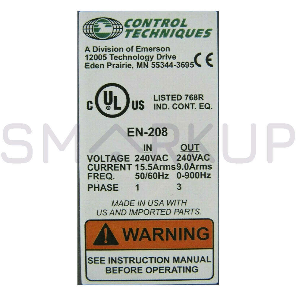 Used & Tested CONTROL TECHNIQUES EN‑208‑00‑000 Servo Drive
