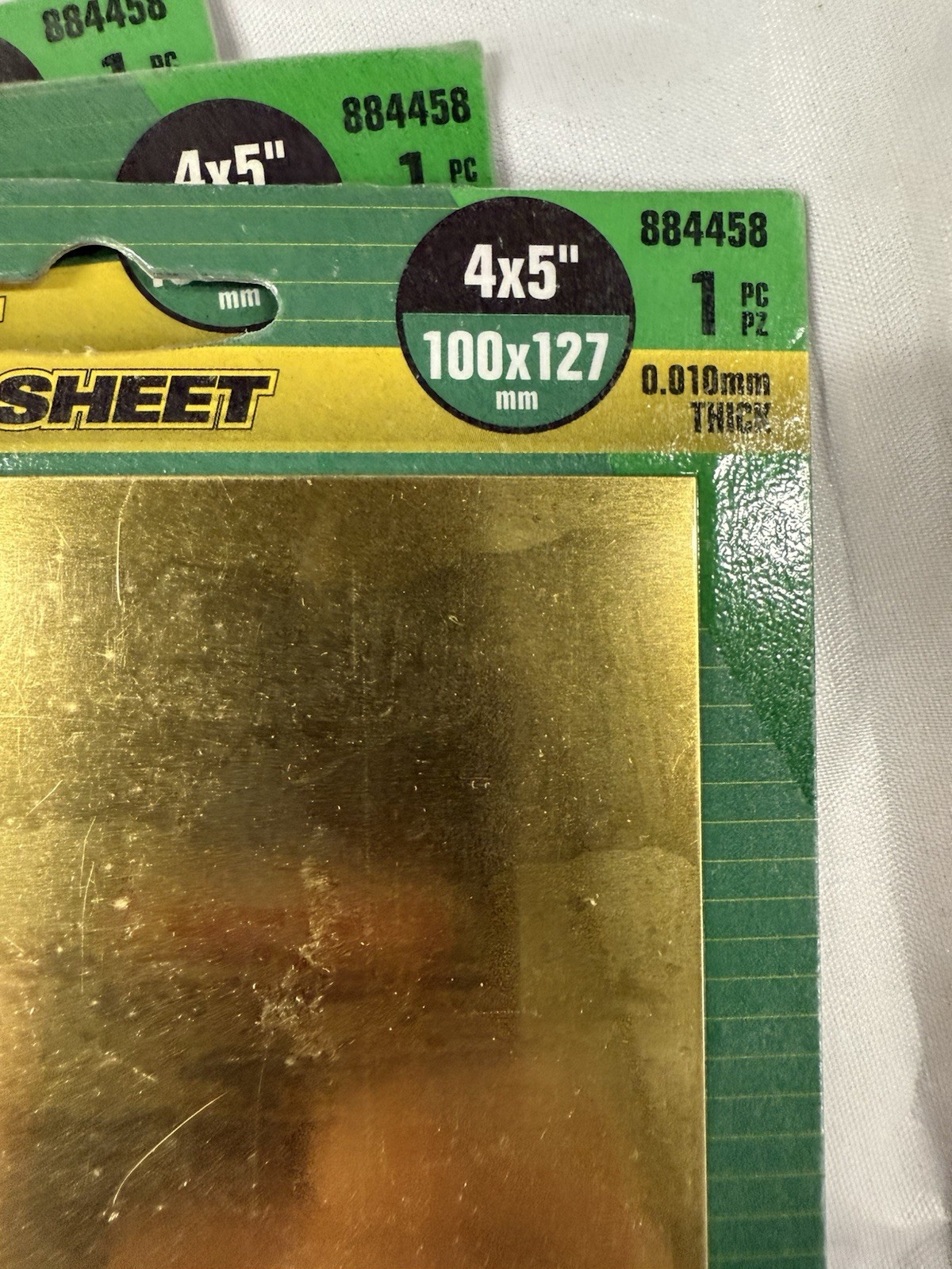 LOT Of 7 Hillman 4-in X 5-in Brass Solid Sheet Metal, 0.010-in Thick
