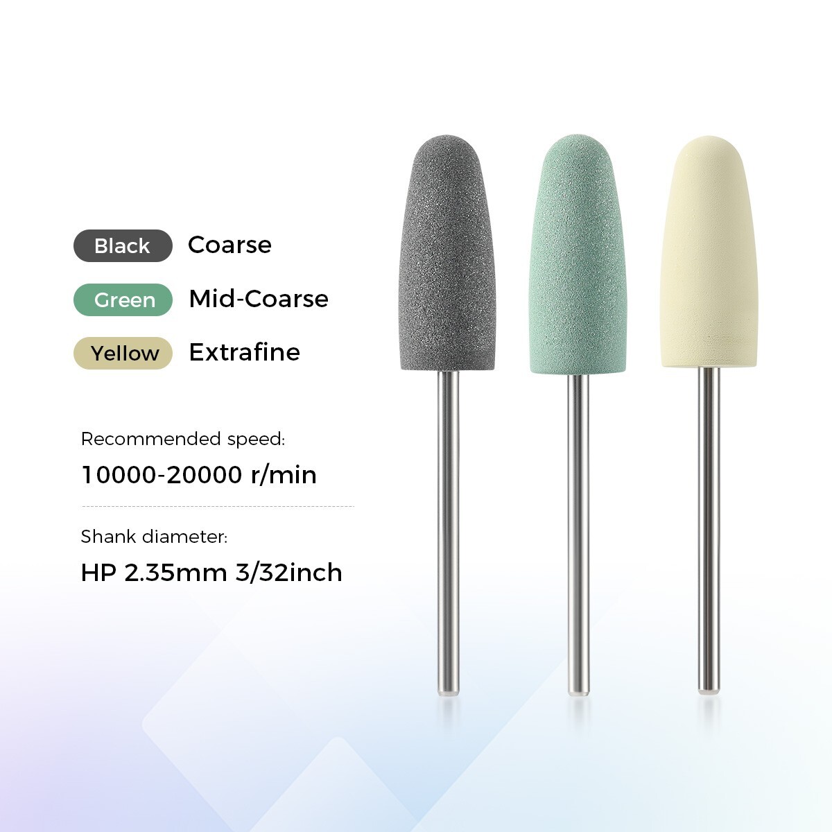 8PCS Dental Burs Resin Base Hidden Denture Polishing Acrylic HP Low-Speed 2.35mm