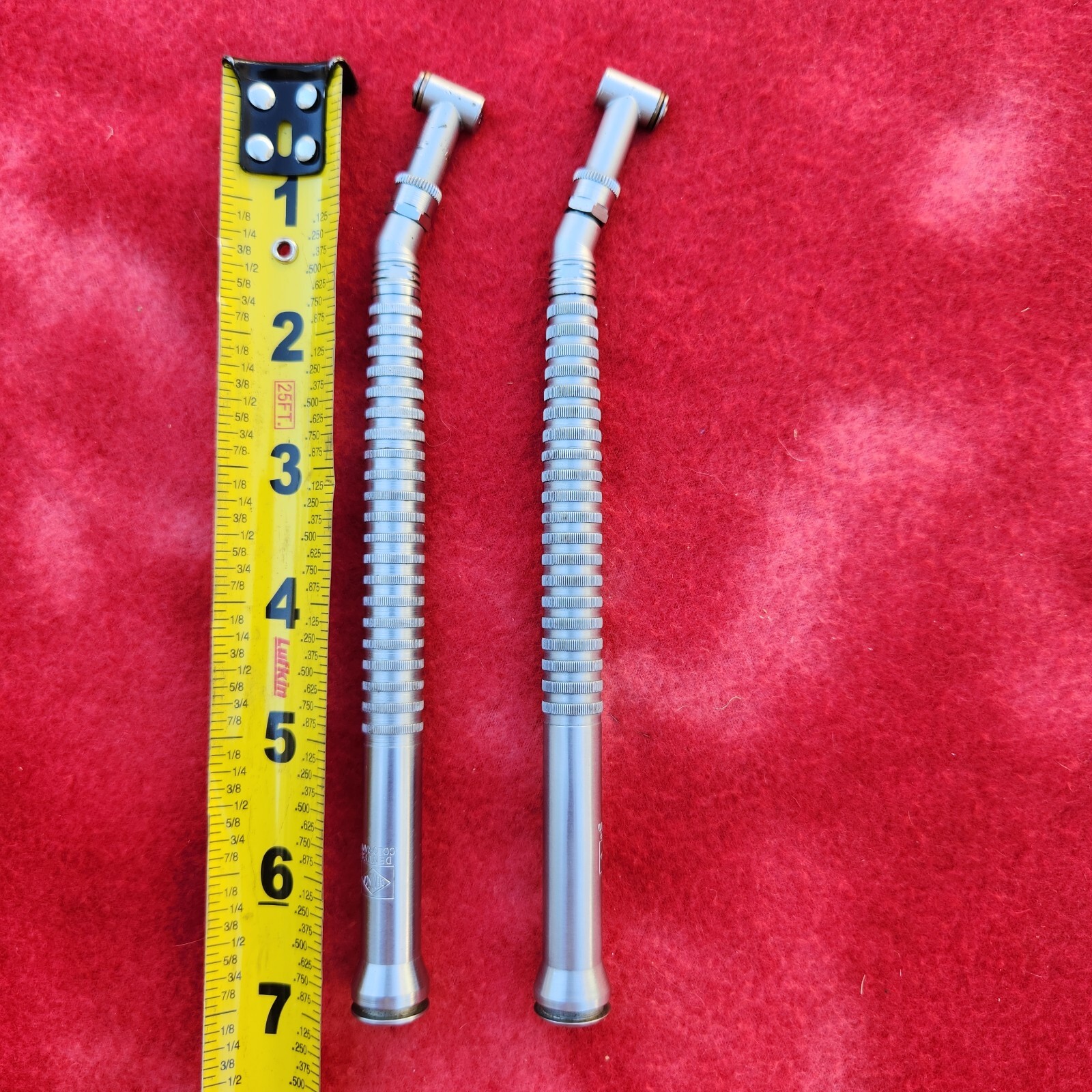 Lot of 2ea. Densco Dental Handpieces belt-driven – needs pulley/adapter – used