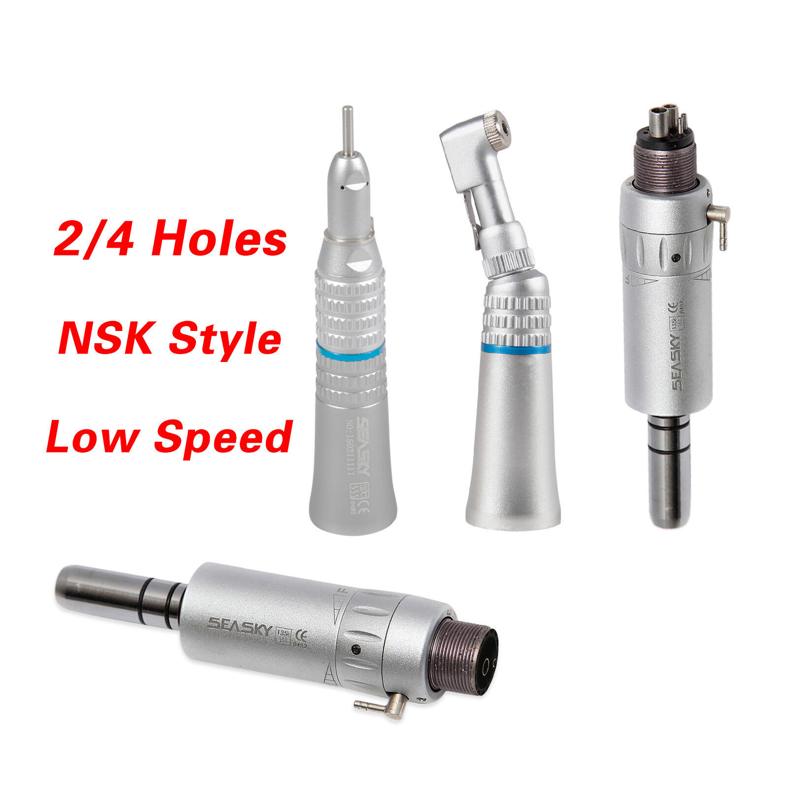 NSK Style Dental Latch/Push Slow Speed Handpiece Contra Angle Air Motor 2/4Holes