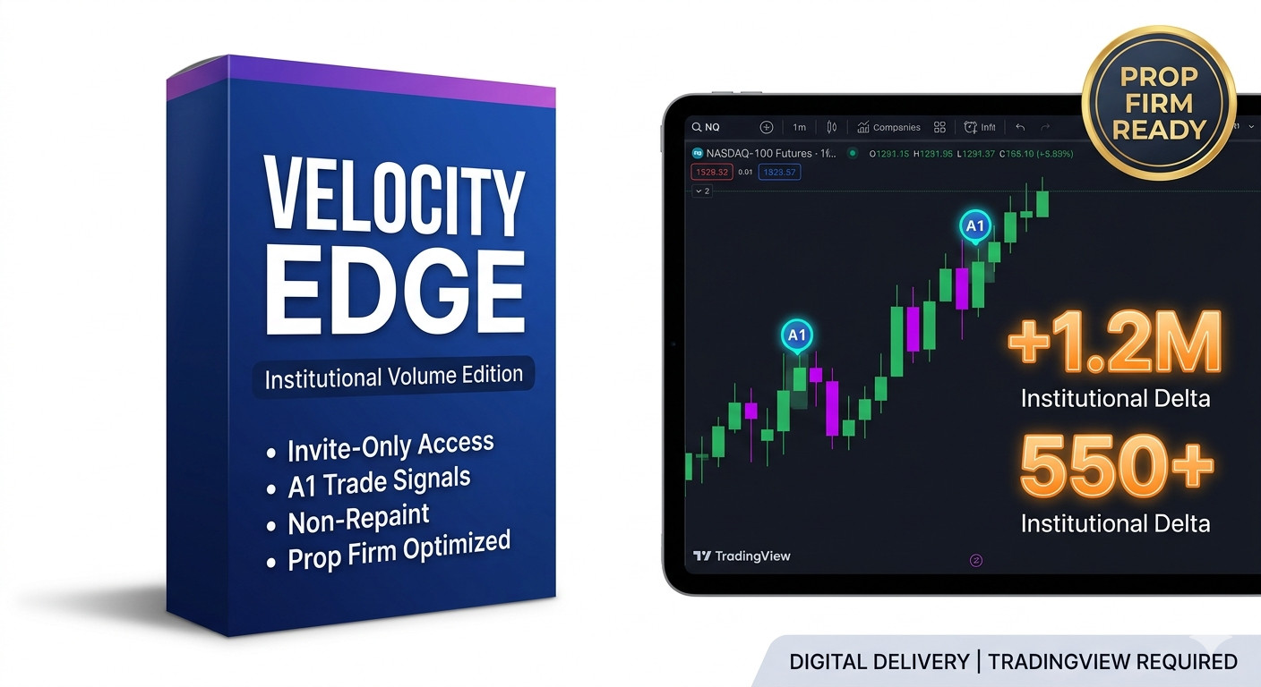 Velocity Edge TradingView Indicator | NQ Futures | XAU | Forex | Prop Firm Ready