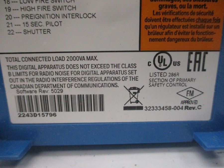HONEYWELL RM7840L1018 F/W 5029 120VAC 9.8A REV. C NSMP