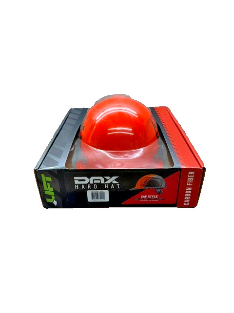 LIFT SAFETY-CAP STYLE-CARBON FIBER-50/50 HI-VIZ ORANGE & BLACK-ANSI CLASS C