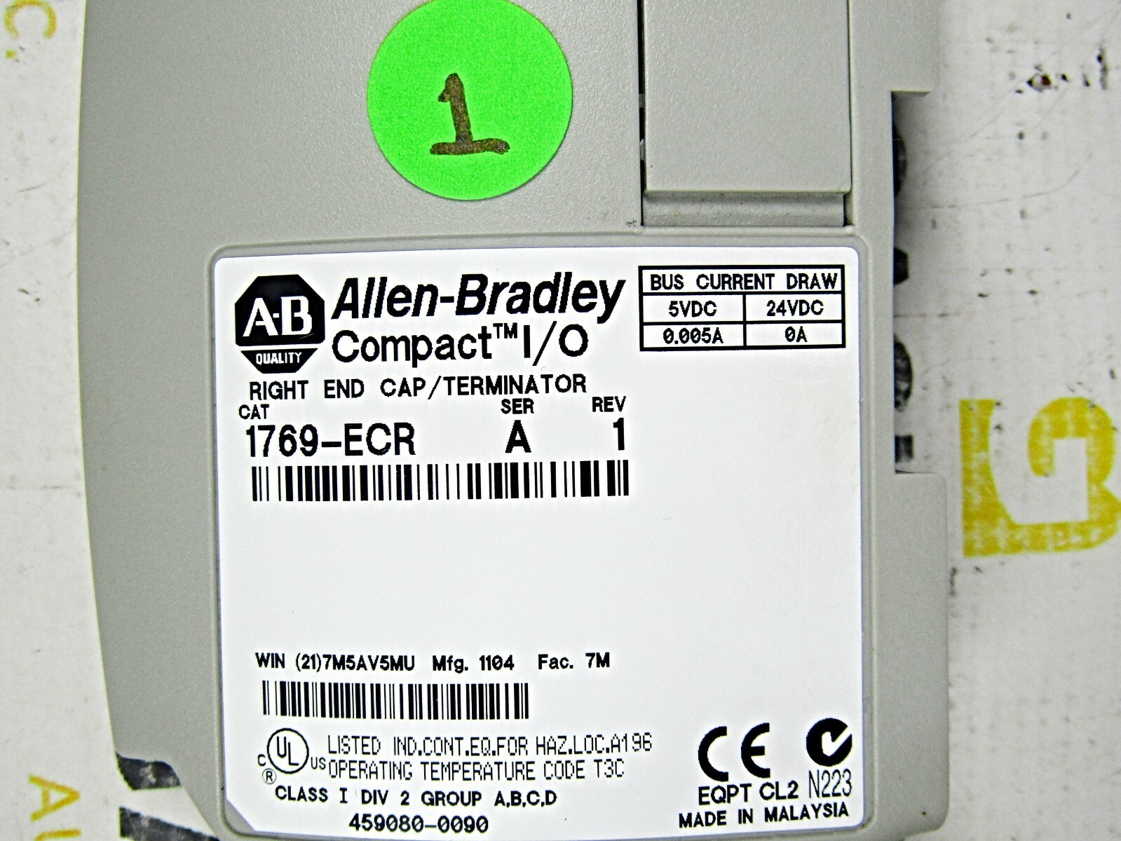 Allen Bradley 1769-ECR Ser A Compact I/O Right End Cap