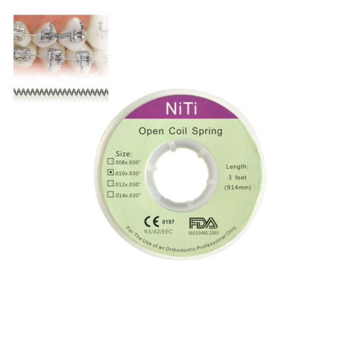 Dental Orthodontic Dental Braces Niti Open Coil Spring Dia.008/010/012/014 914mm