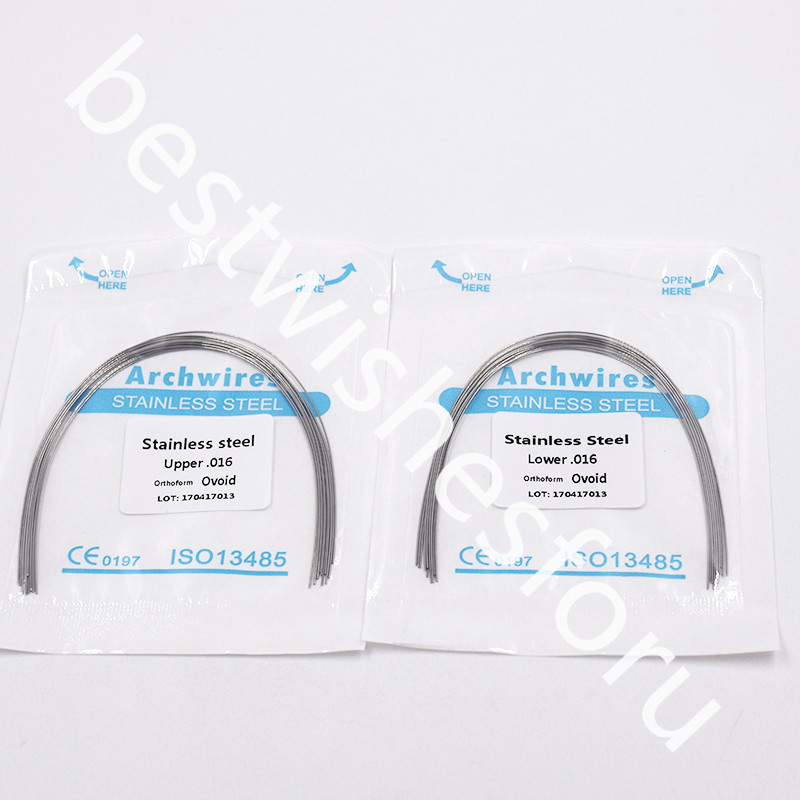 100x 10 Bag Dental Ovoid Stainless Steel Round Arch Wire 012-020 Upper Lower Opt