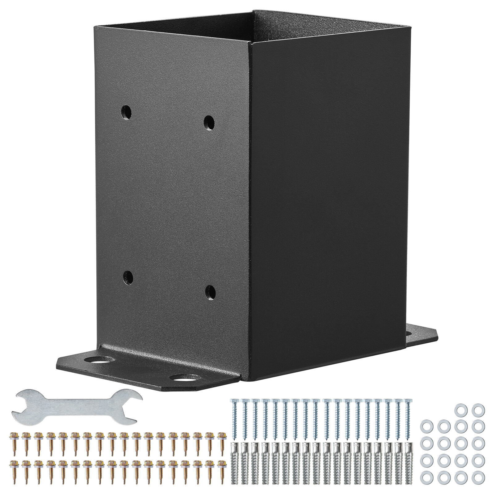 VEVOR 4 Pack 4×4 Post Base Brackets Heavy Duty Wood Post Fence Post Anchor