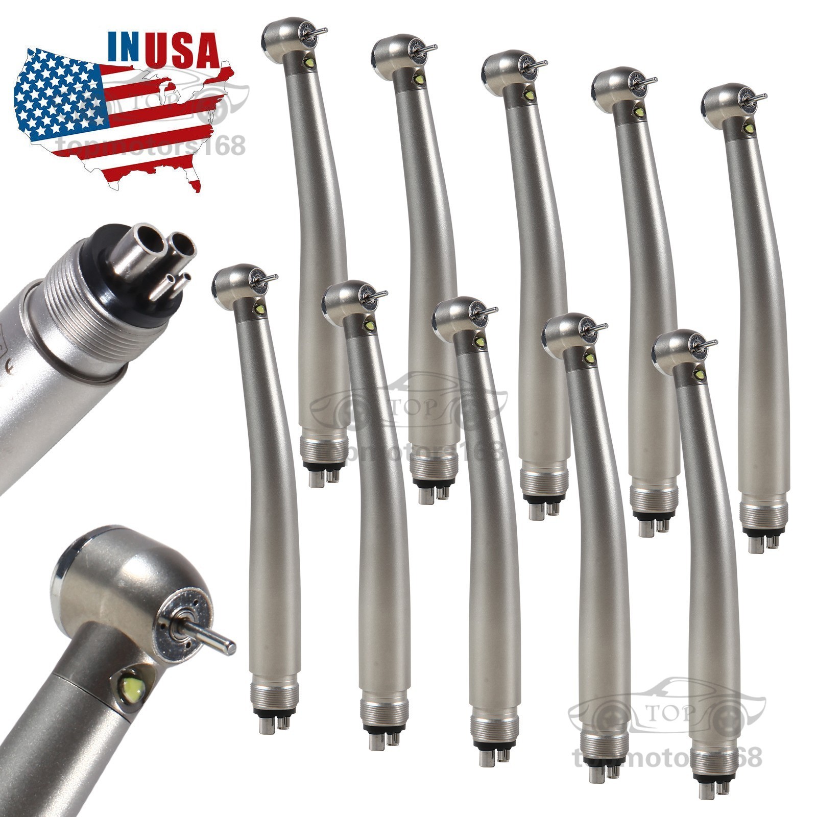 10 PACKS Dental High Speed E generator LED Handpiece Air Turbine 4Hole
