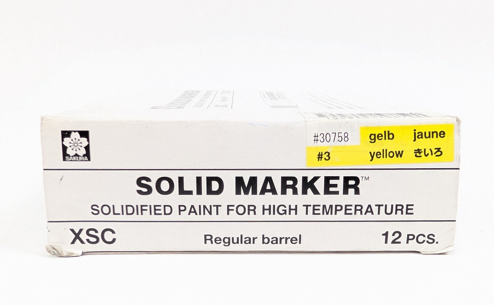 Sakura Solid Paint Marker Yellow XSC-3 High Temperature Paint Stick 12-Pack