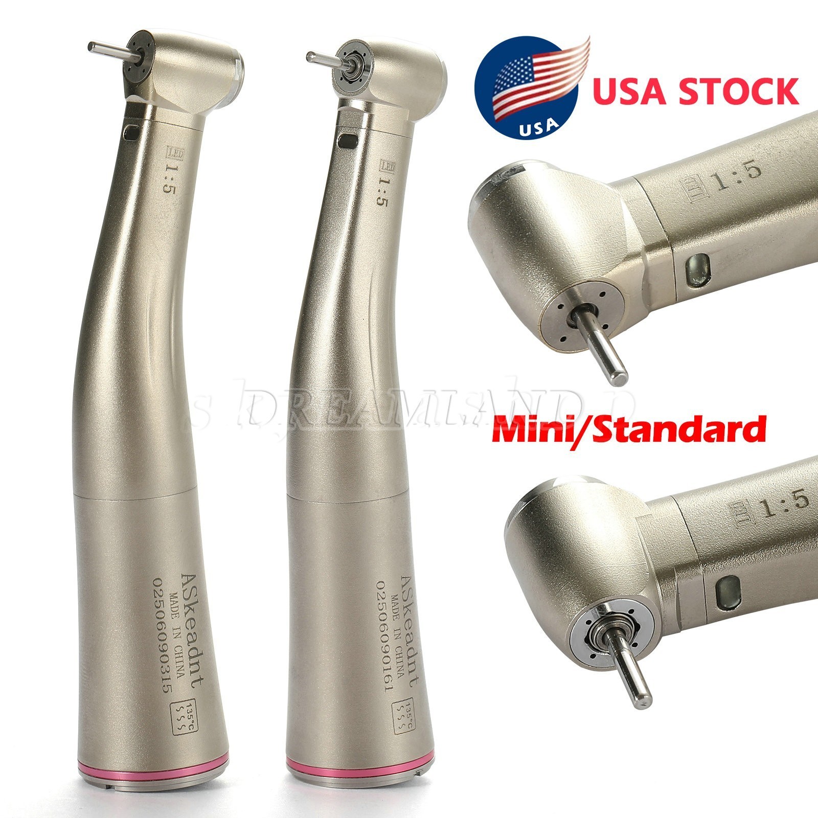 SANDENT Electric Handpiece 1:5 1:4.2 Contra Angle 45 Degree Surgical Fiber Optic