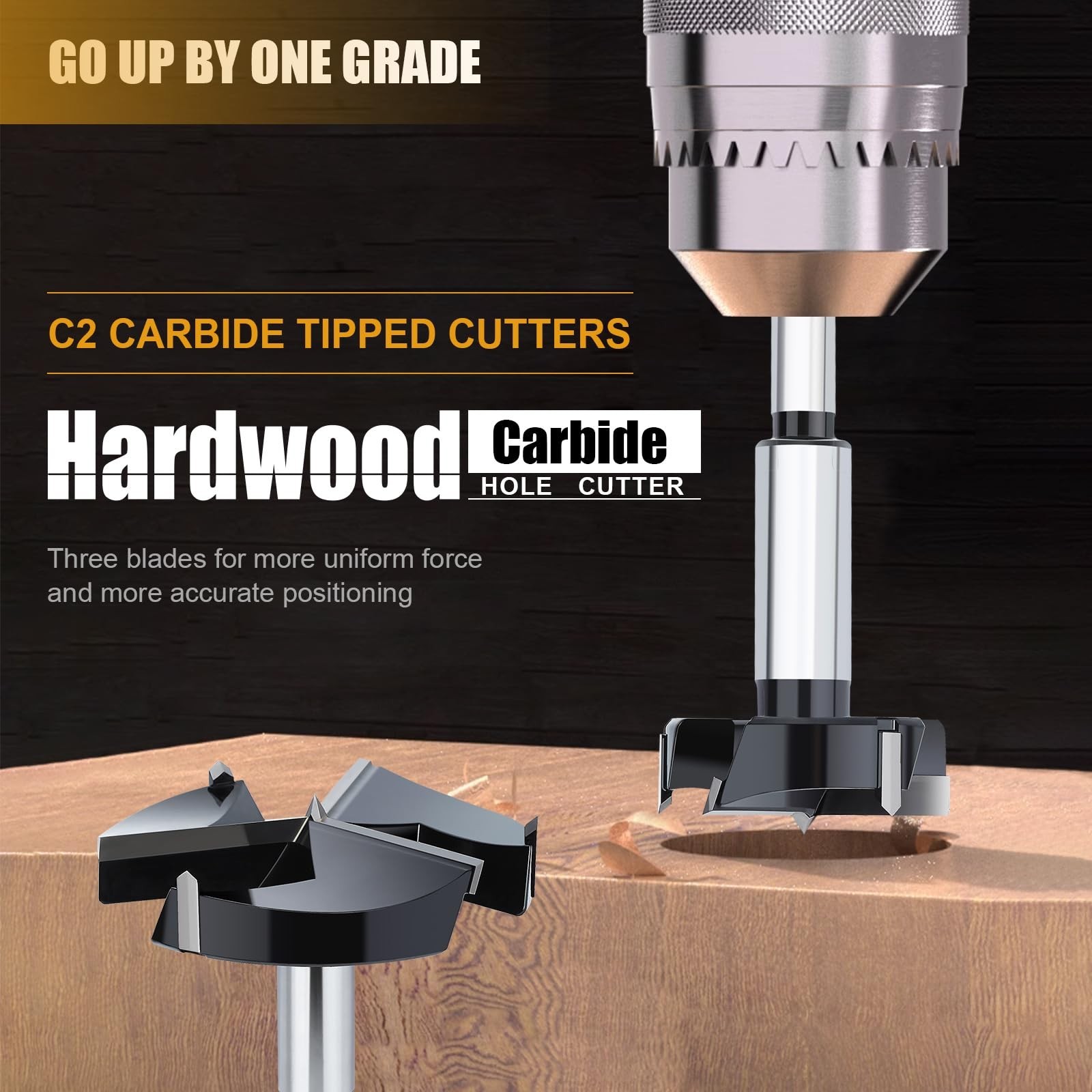 1-1/2″ | 38mm Forstner Drill Bit,Triple Flute Tungsten Carbide Tipped – for H…