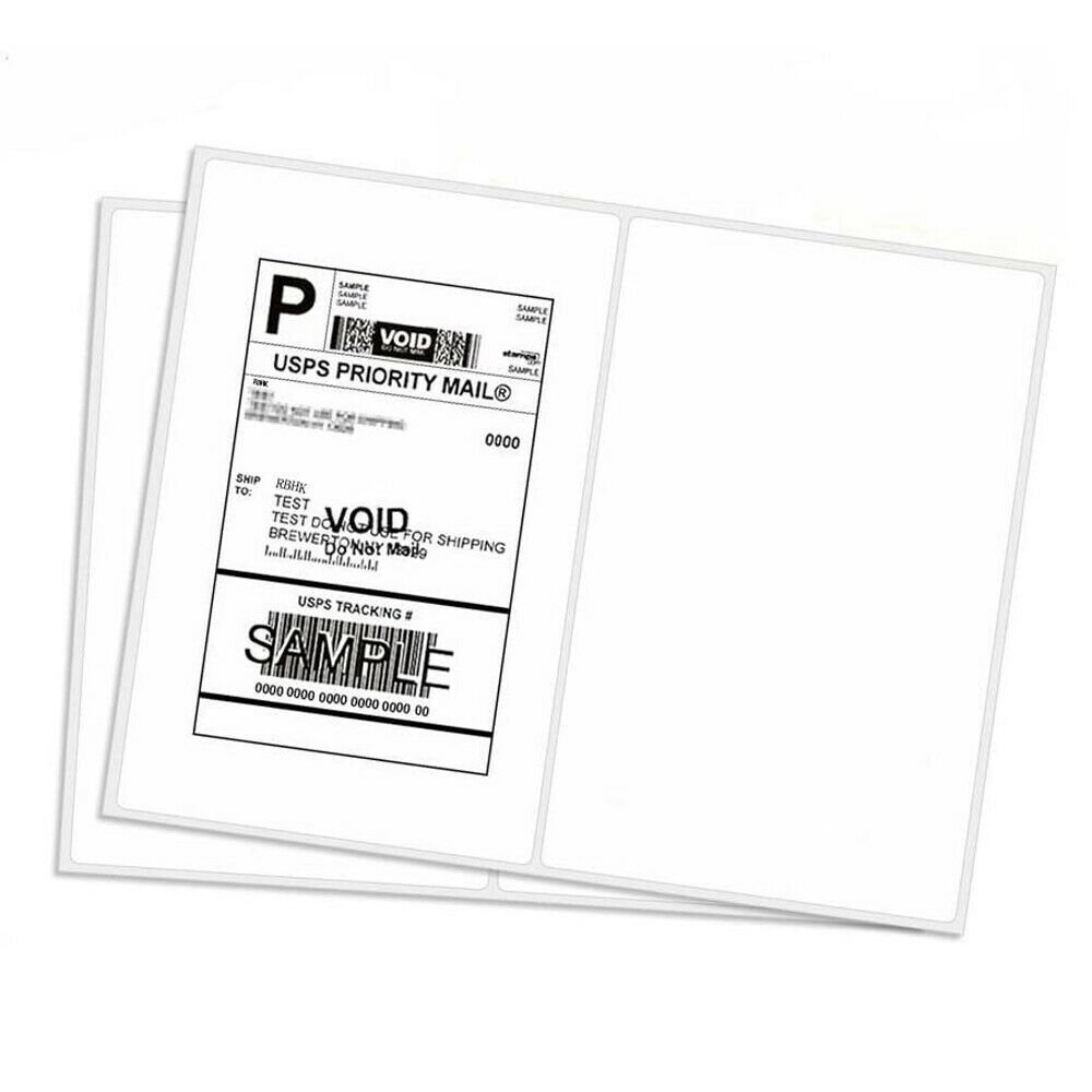 1000 8.5″ X 5.5″ Half Sheet Self Adhesive Premium Round Corner Shipping Labels