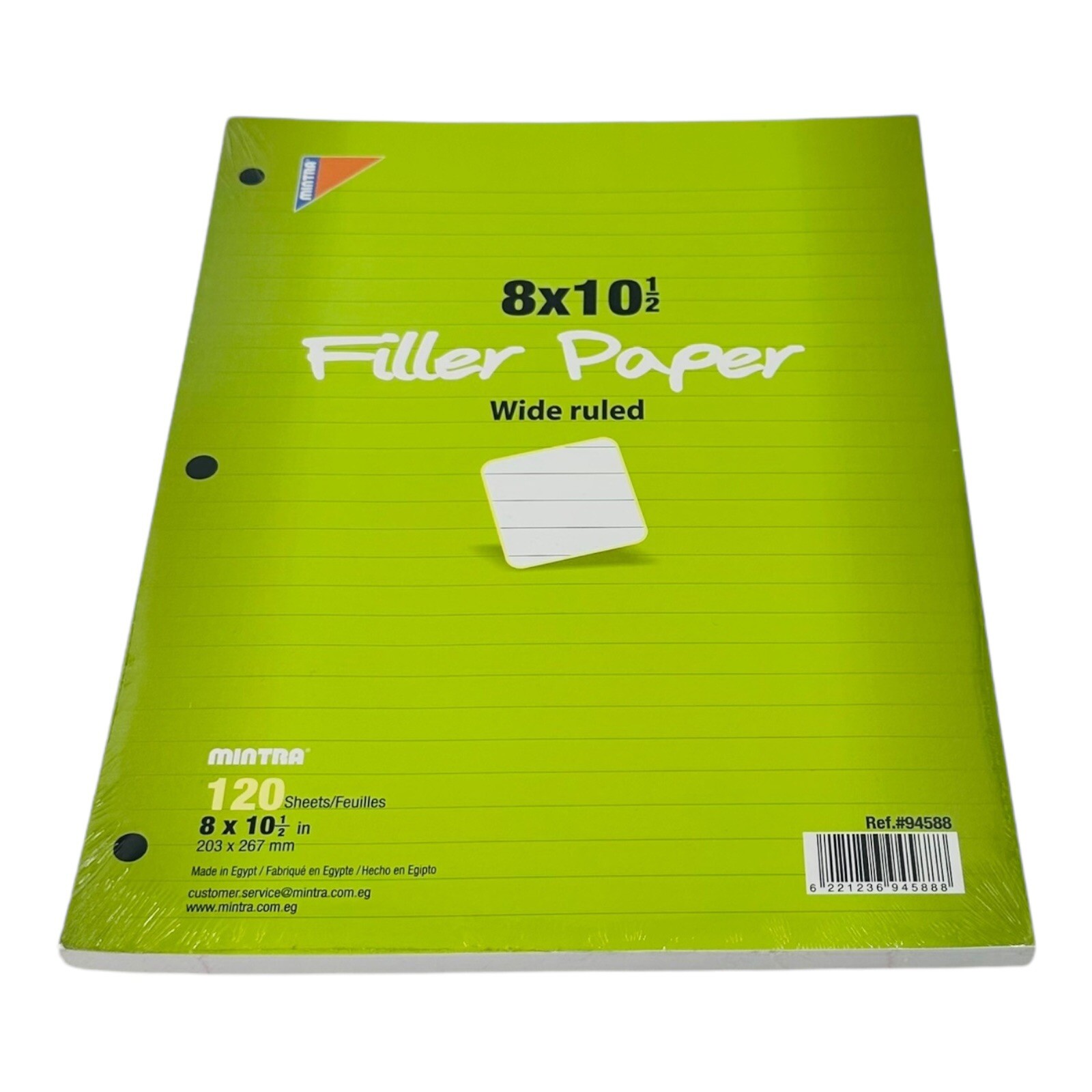 5 Packs Loose Leaf Filler Paper 3 Hole Punch 8 x 10.5 Wide Rule 120 Sheets/Pack