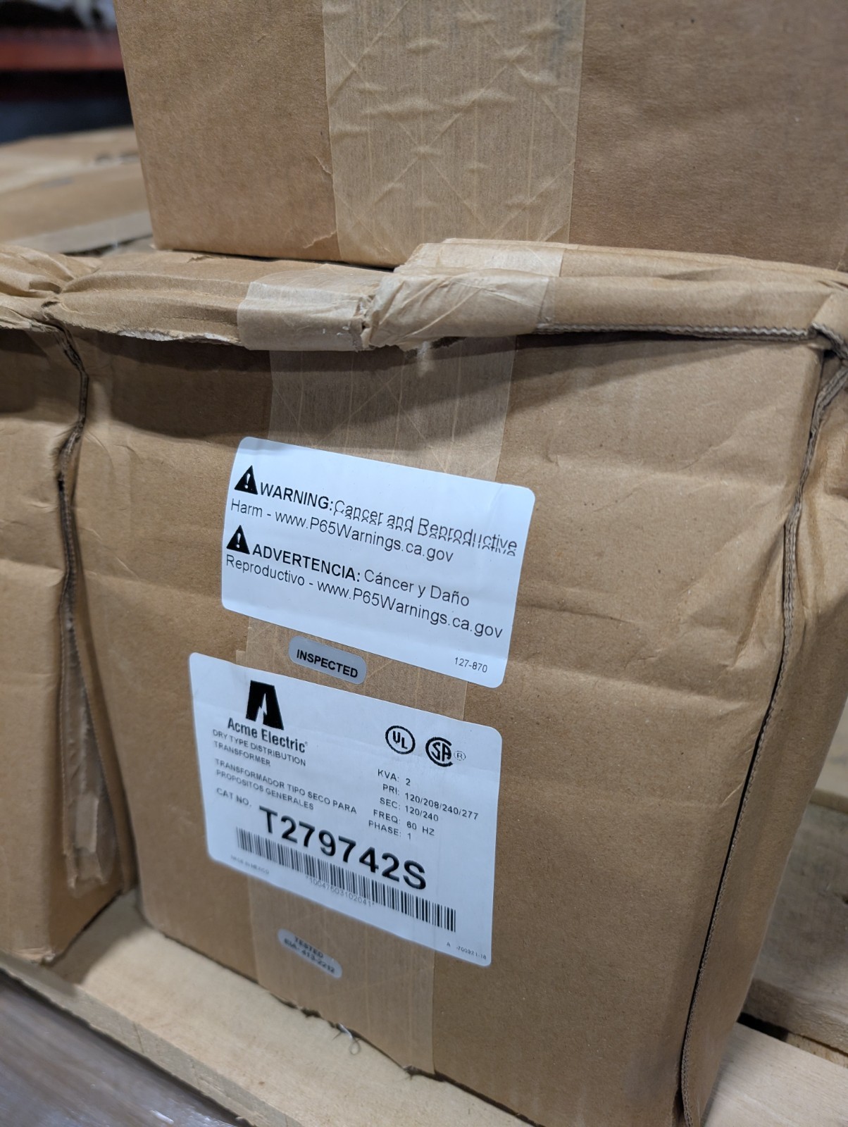 Acme Electric T279742S Distribution Transformer 120/208/240/277V 2 KVA Dry Type