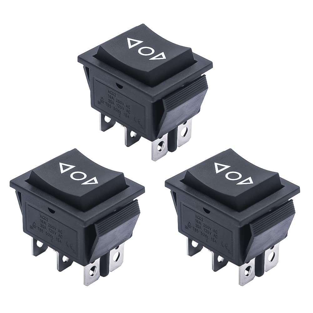 Mxuteuk 3Pcs Waterproof Momentary Rocker Switch (On)/Off/(On), DC 12V 10A Toggle