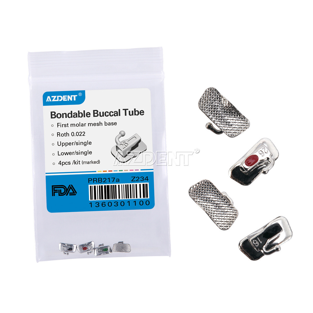 10X Tubos bucales individuales de ortodoncia dental Bondable Roth 022 1er molar