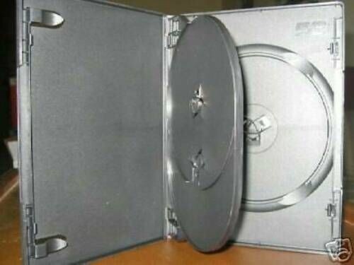 2 PCS 14MM BLACK TRIPLE DVD CASES W/ SLEEVE W/ FLIP TRAY PSD56