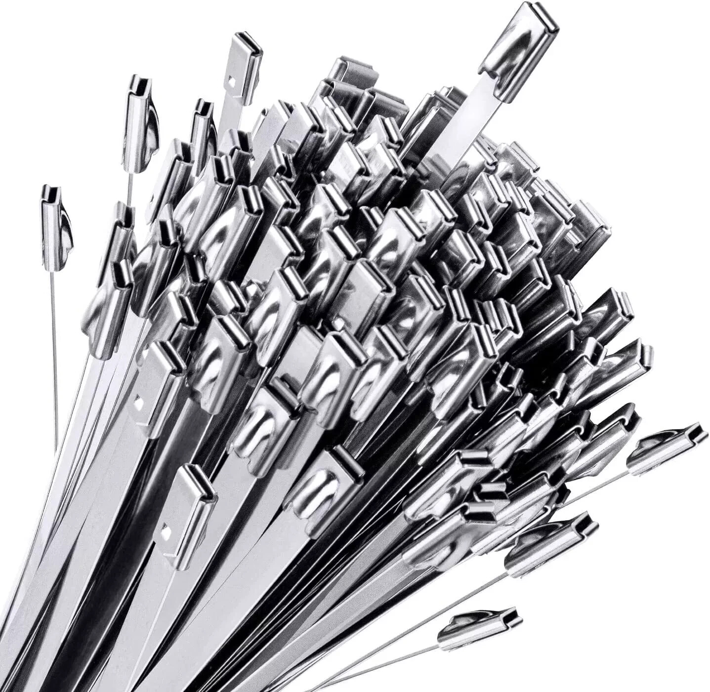 Metal Zip Ties 304 Stainless Steel Heavy Duty Cable 198-400lb 8″ 12″ 18 24″ 36″