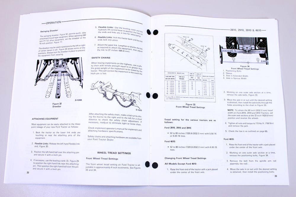 Ford Model 2810 2910 3910 4610 Tractor Owners Operators Manual Maintenance Book