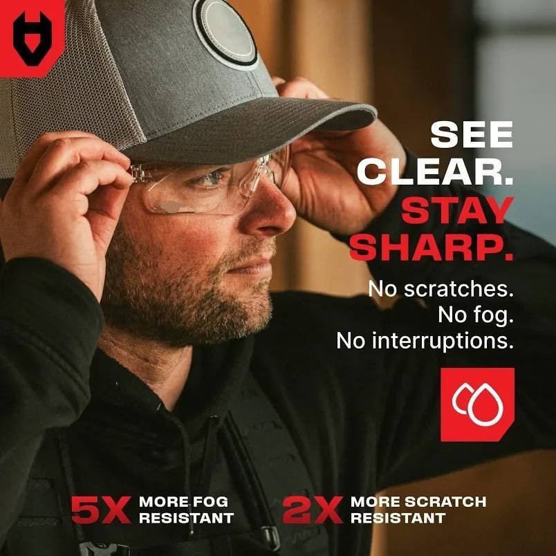 5 Pack Clear Safety Glasses ANSI Z87.1 Protective Eyewear Anti Fog Anti Scratch