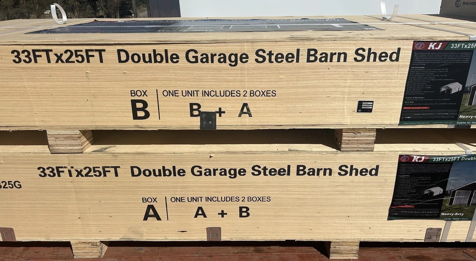 33′ x 25′ x 14′ Metal Car Garage/Outdoor Storage Shed/Heavy-Duty Steel Barn