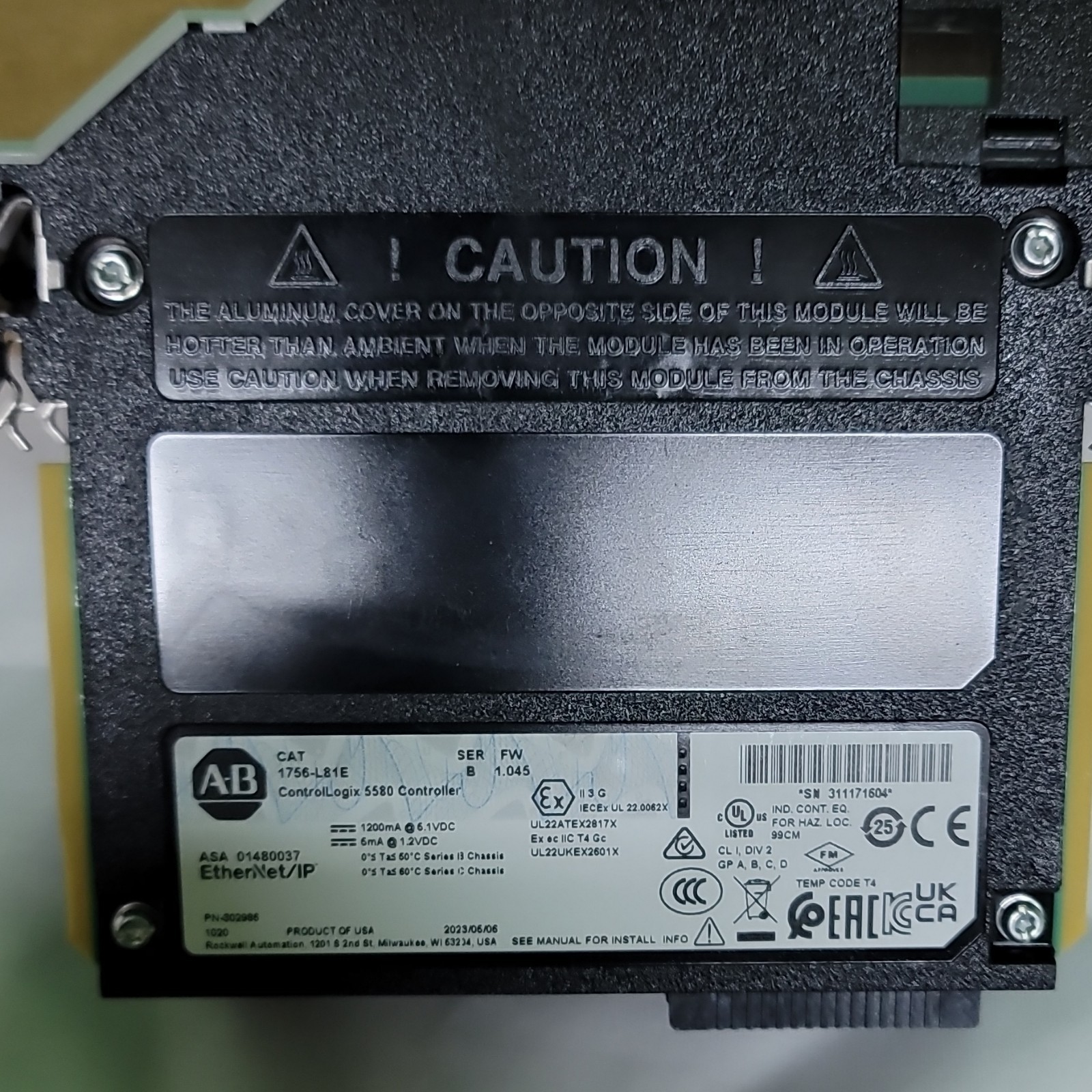 Allen-Bradley ControlLogix 5580 Controller 1756-L81E EtherNet/IP PLC Processor