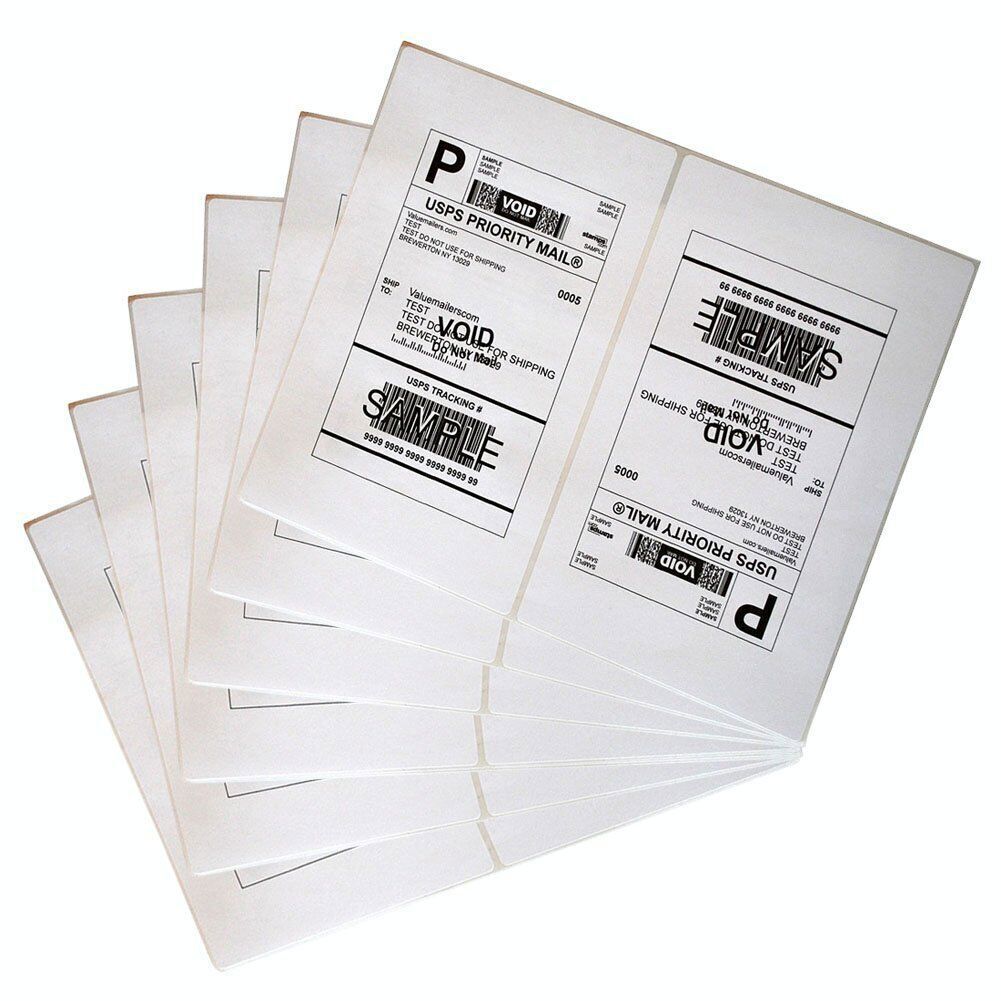 300 Half Sheet 8.5×5.5 Shipping Labels Self Adhesive 2 per Sheet for Laser Ink