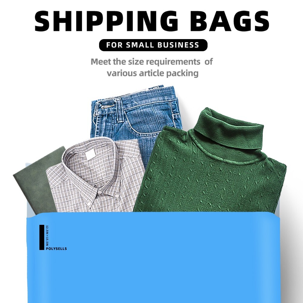 100 12×15.5 Poly Mailers Envelopes Self Sealing Shipping Mailers Blue POLYSELLS