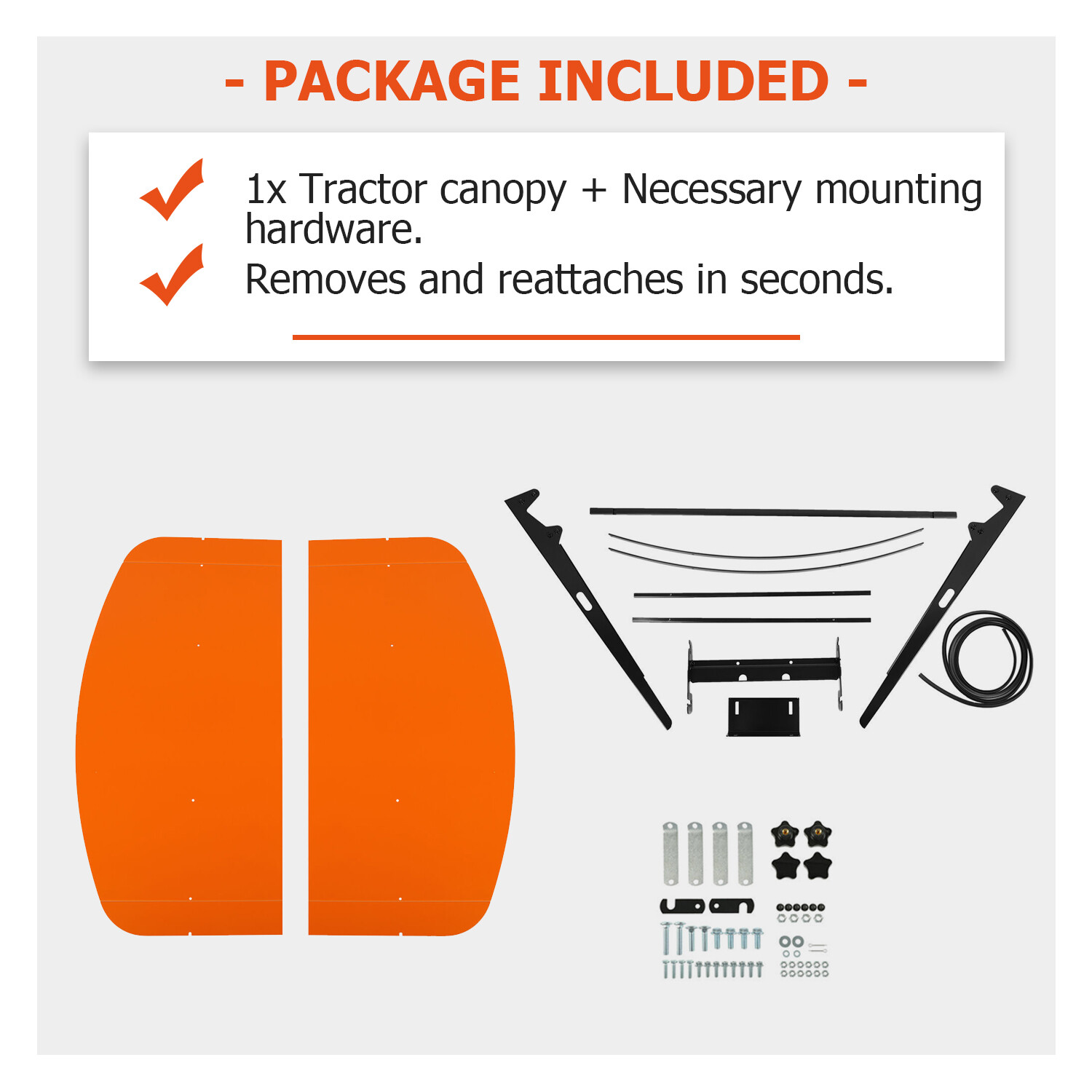 Tuff Top Tractor Canopy For ROPS 48″ X 48″ – Add About 4” to Height of Tractor