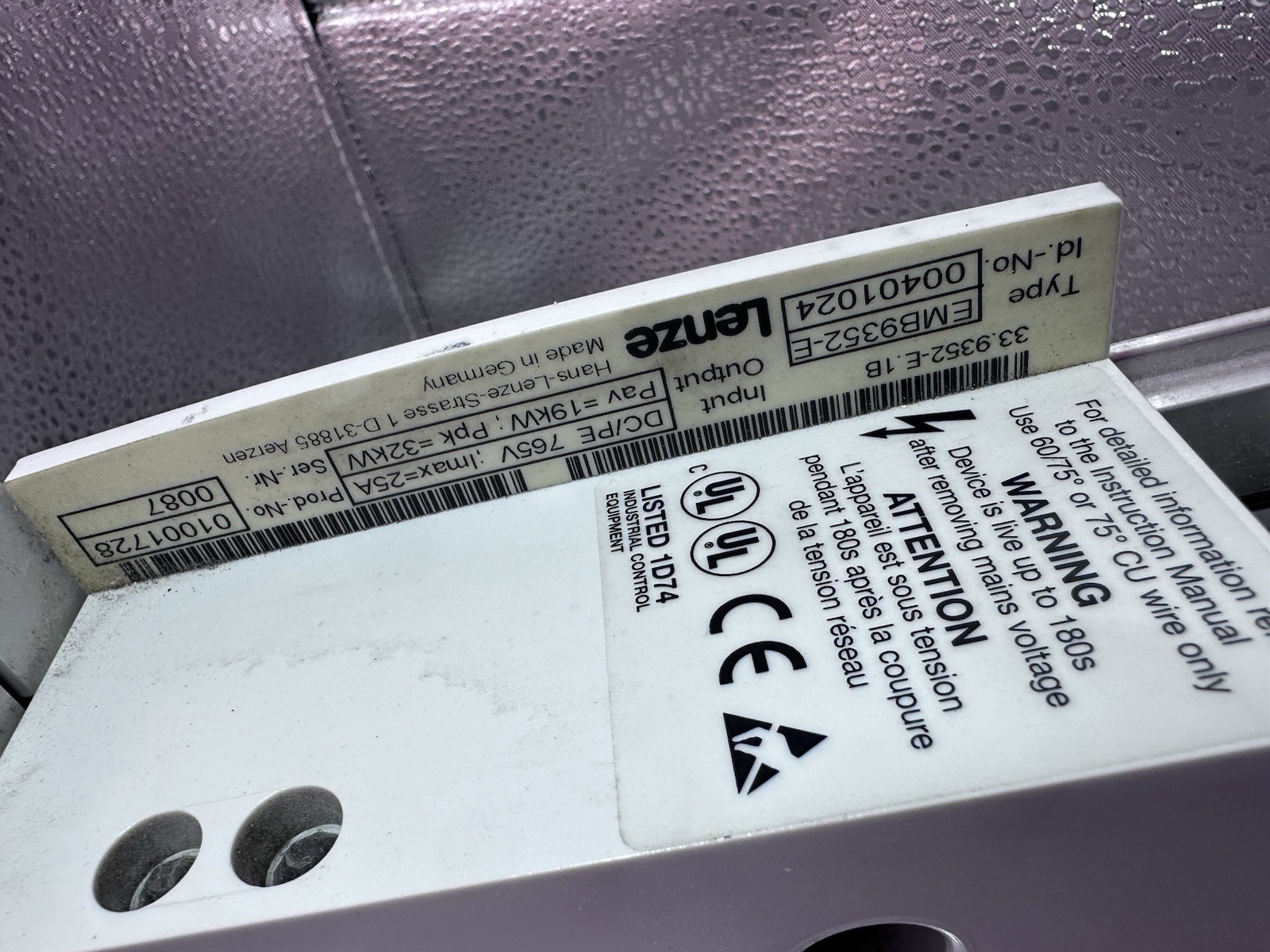 LENZE,EMB9352-E,BRAKE MODULE SERVO DRIVE