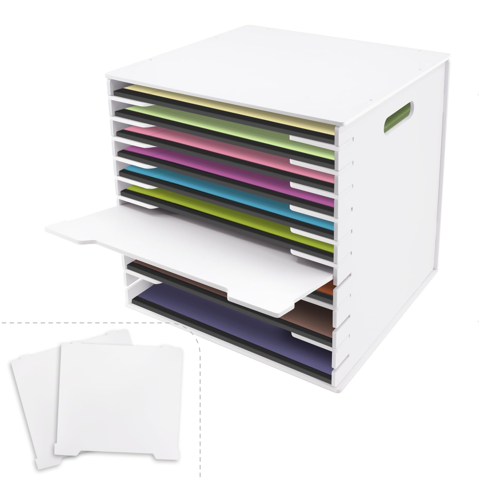 SONGWAY 12×12 Paper Storage Organizer – 13 Tier Desk File Organizer with Adju…