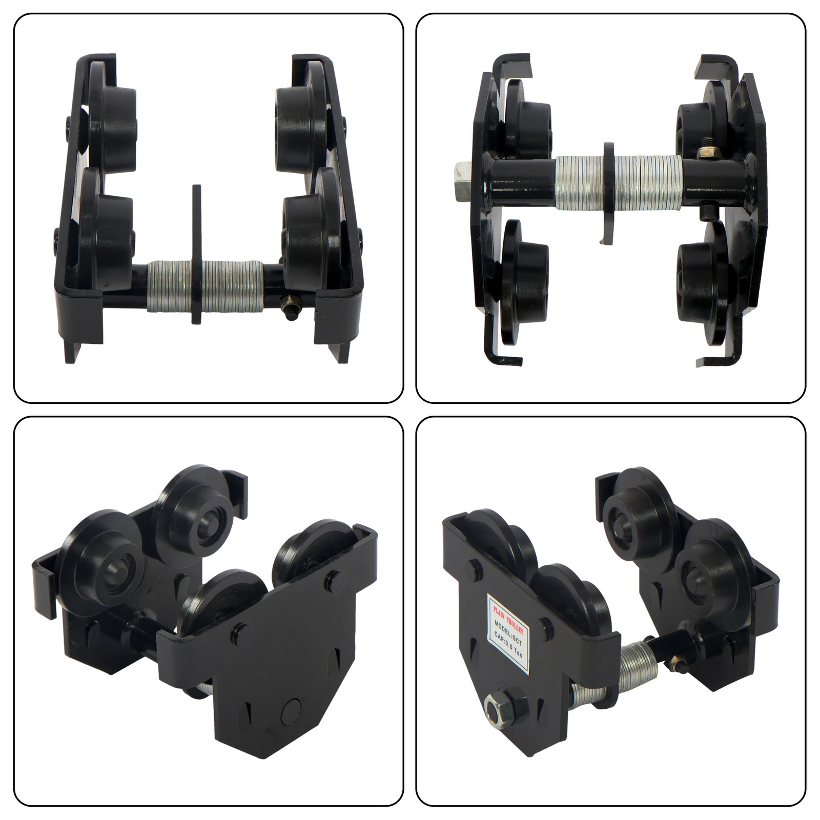 1100lb/0.5t I-Beam Trolley Alloy Steel Double Wheel I-Beam Flange Width 55-135mm