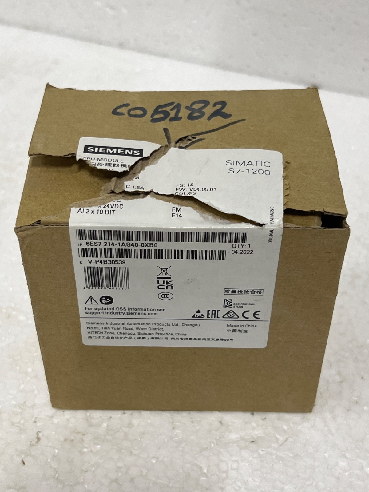 Siemens 6ES7214-1AG40-0XB0 S7-1200 Industrial CPU Module