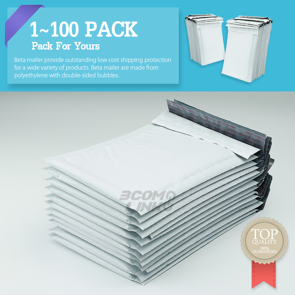 #000 4×8 (4×7) Poly Bubble Mailer Self Padded Envelope Bag 25,50,100,250,500 Pcs